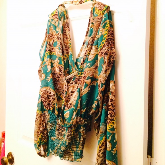 Green Multi Colored Blouse - Picture 1 of 4