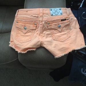 Bright orange miss me shorts
