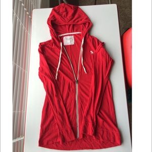 Abercrombie red zip up sweatshirt
