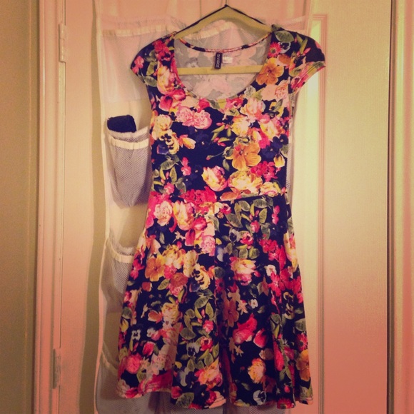 Bright floral skater dress