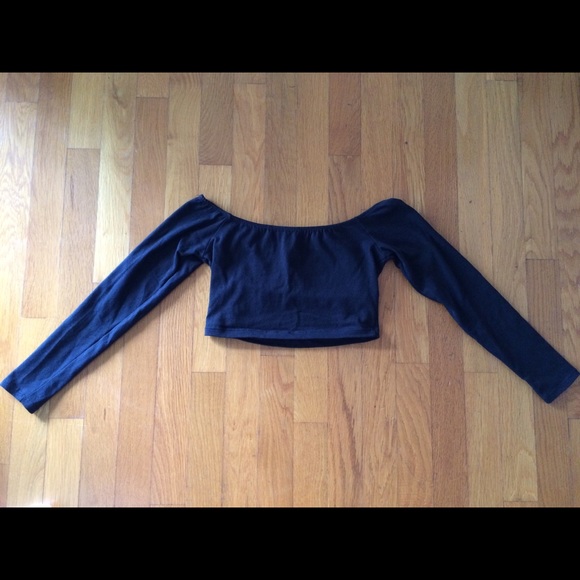 Black off the shoulder crop top