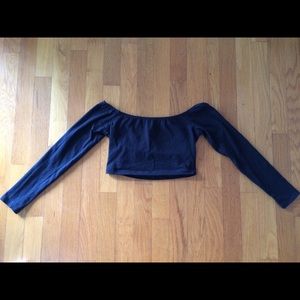 Black off the shoulder crop top