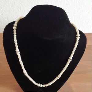 Pearl Necklace with Sterling beads - elegant!