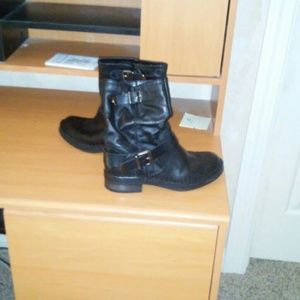 Black leather boots