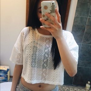 See through lace crop top!