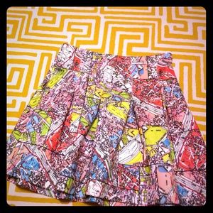 Anthropologie Skirt with Map Print