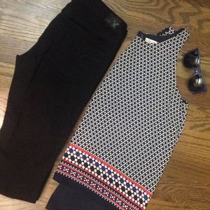 Max Studio Mosaic Print Hi-Lo Top