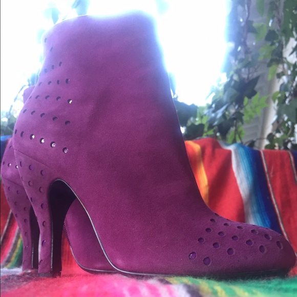 SOLD: Purple Suede Lovely People Sophia Ankle Boot