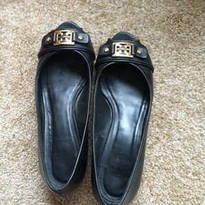 Tory Burch peep toes flat