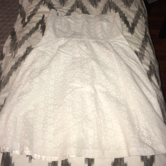 Zara strapless white dress