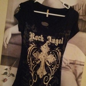 Not available##gifted ##Rock angel shredded shirt
