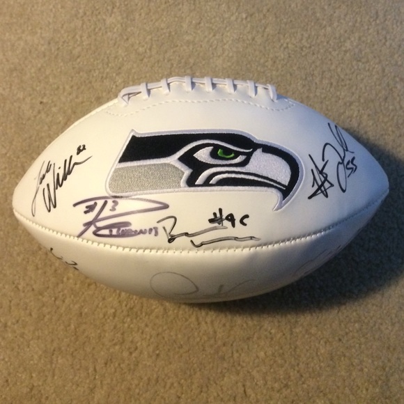 Seahawks 2013 NFL championship ball signed