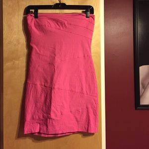 Bubblegum pink strapless mini dress
