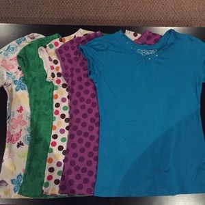 GIRLS SIZE 7/8 Short Sleeves Shirts (Bundle of 5)