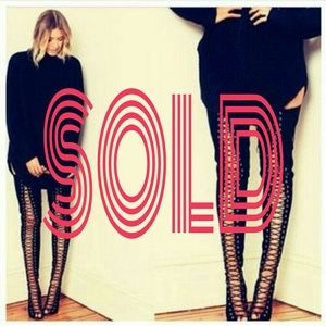 Zigi Piarry lace up thigh high boots Sz 8