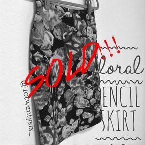 Floral Pencil Skirt