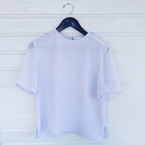 Powder blue crepe top