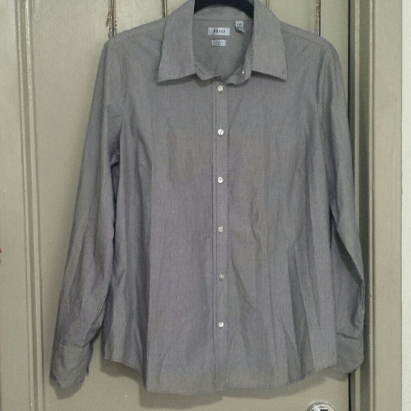Blue & White Striped Button-down