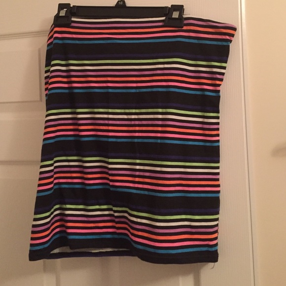 XL neon stripe tube top