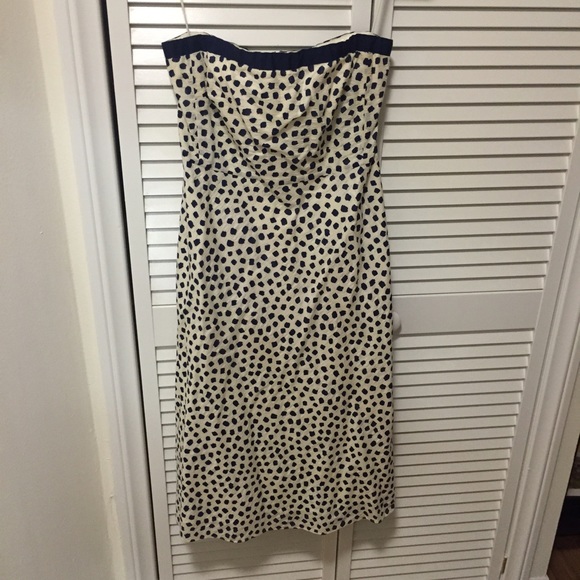 J Crew Ribbon-Trim Strapless Embossed Beach Dress