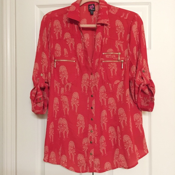 Cheetah pattern BEBE button up