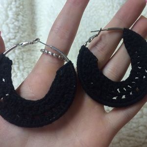 Black hoop earrings