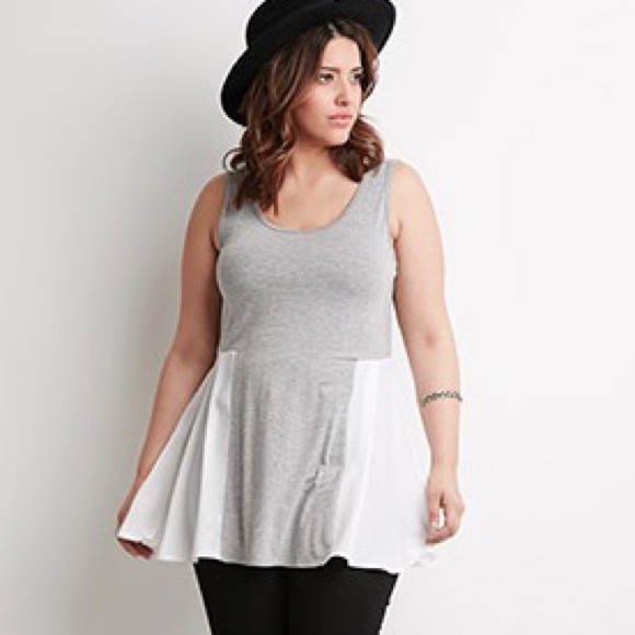 Forever 21 plus Tank with chiffon detail