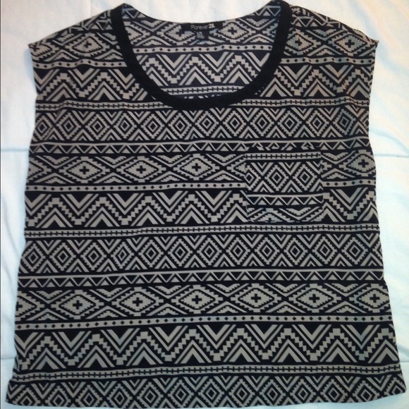 Tribal Aztec print top