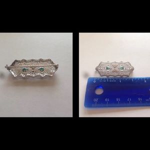 10k white gold vintage broach