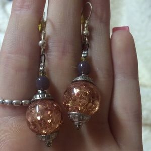 Marbled jewel earrings