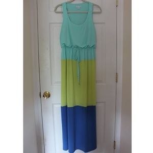 Gorgeous teal blue and green maxi dress!