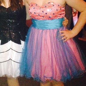 pink and blue formal dress!