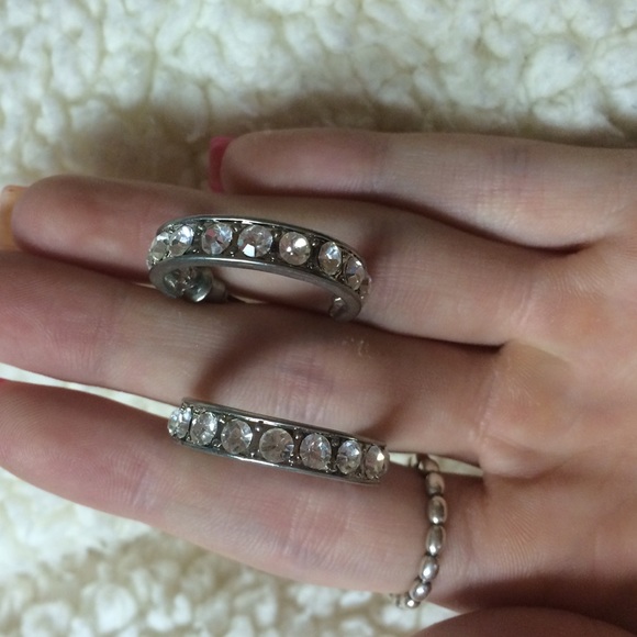 Rhinestone hoop earrings