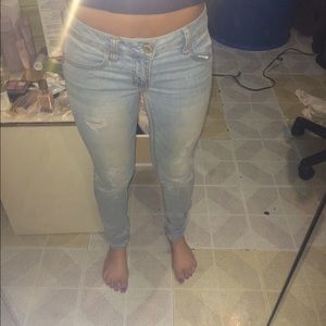 AE destroyed light jeggings