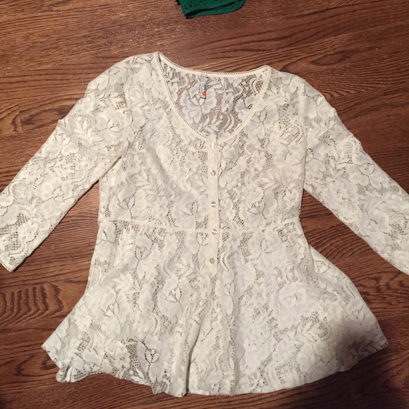 Free people lace peplum top