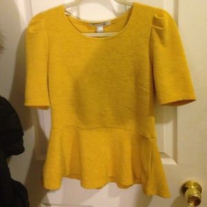 Yellow peplum top