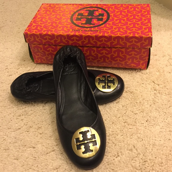 Tory Burch Reva Flats w/ gold emblem