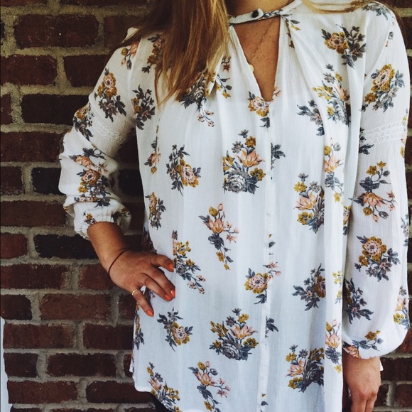 Free People Tops - Free People Gardenia Retro Print Swing Tunic