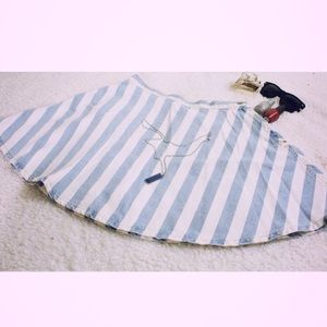 American apparel stripe jean skirt