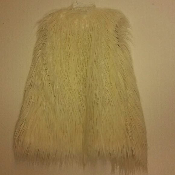 Cream Color Fur Vest - Picture 3 of 3