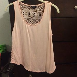 Light pink tank top with unique back