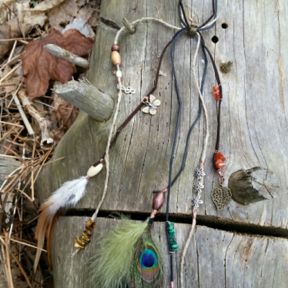 Hippie feather and gemstone headband - Picture 4 of 4