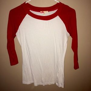Red and White baseball tee