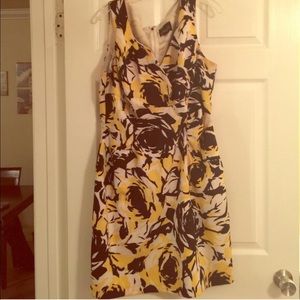 Black and yellow floral print dress