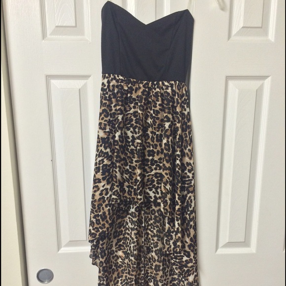 Love Culture Strapless Cheetah High Low Dress S