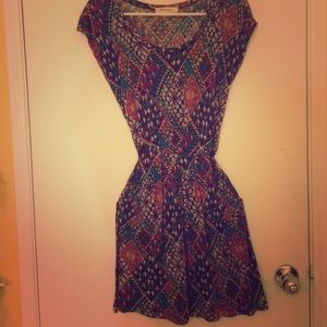 Aztec print dress with tie in back
