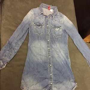 Denim long sleeve dress