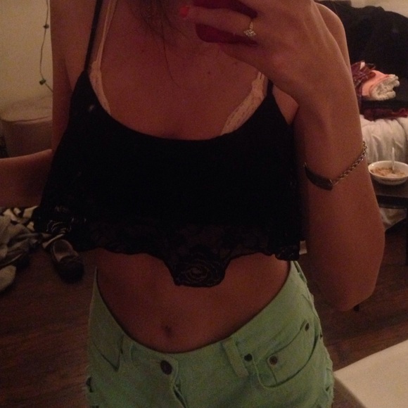 black lace flowy bralette