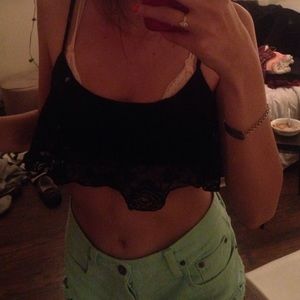 black lace flowy bralette