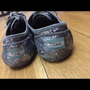 Silver TOMS with sequins